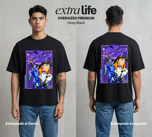 Unidad de Combate | El Piloto a la Fuerza #01433 - Playera Oversized Premium | Deep Black - Foto en modelo