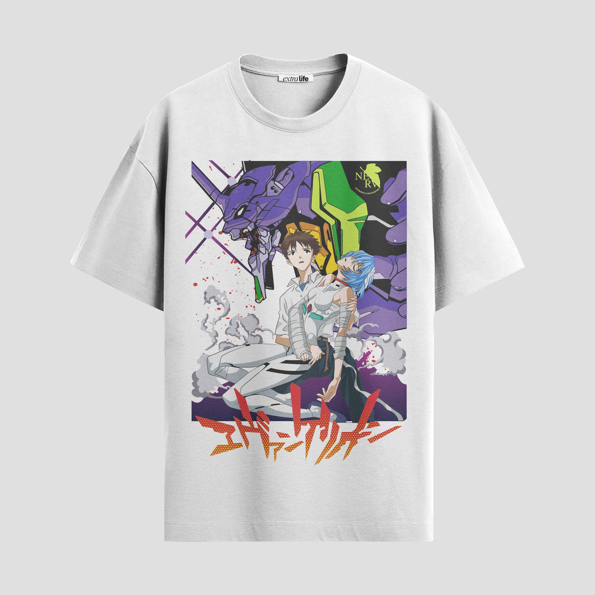 Playera urbana de anime y gaming ExtraLife MX, corte Classic Premium unisex ligero y transpirable en color Deep Black y Pure White, ropa de uso diario para gym y casual.