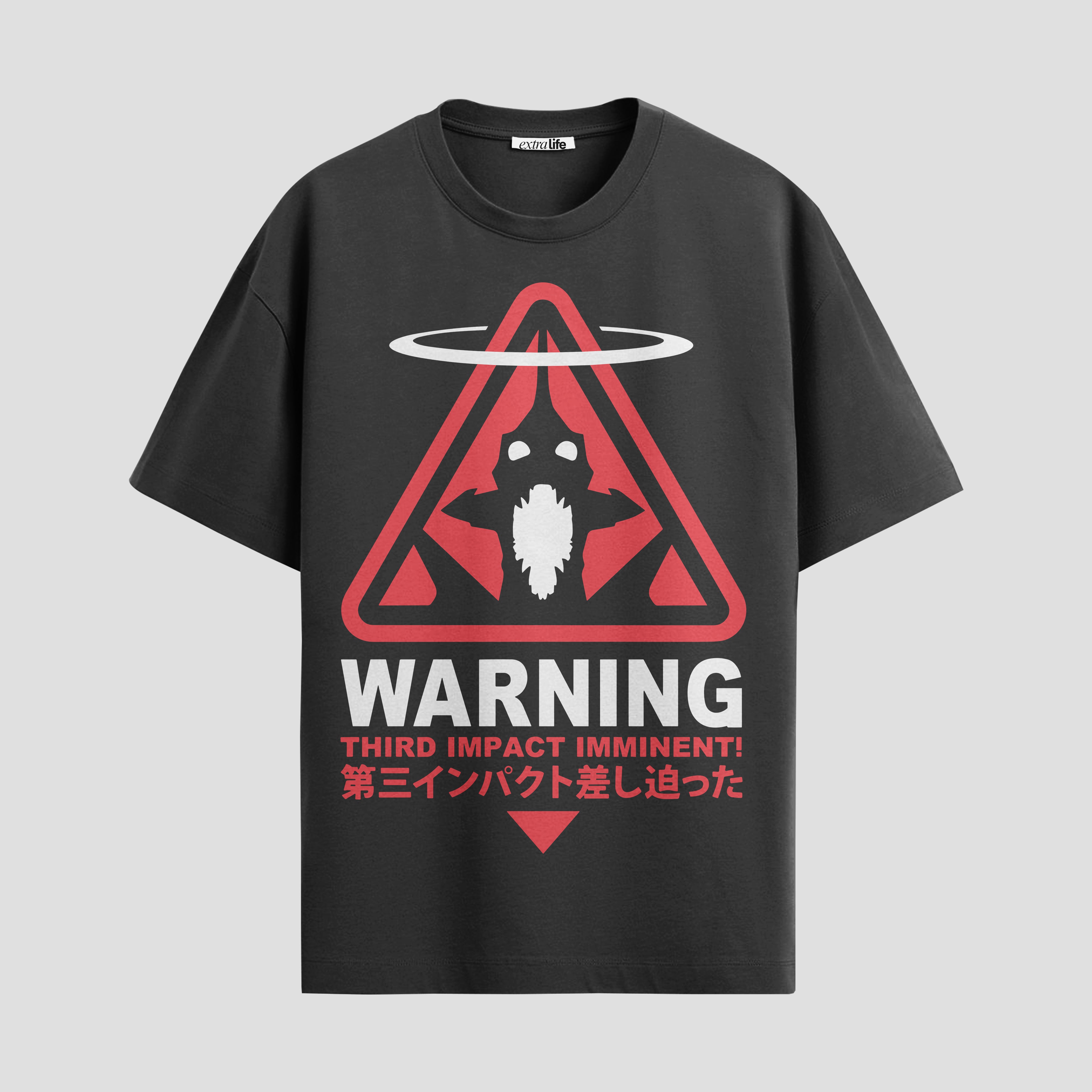 Playera urbana de anime y gaming ExtraLife MX, corte Standard Fit unisex ligero y transpirable en color Deep Black y Pure White, ropa de uso diario para gym y casual.