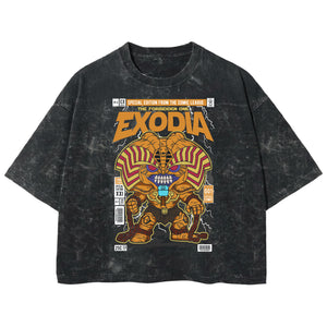 Playera streetwear premium de anime y gaming ExtraLife MX, corte boxy deluxe mineral wash heavyweight en color Acid Wash, moda urbana mexicana de culto.