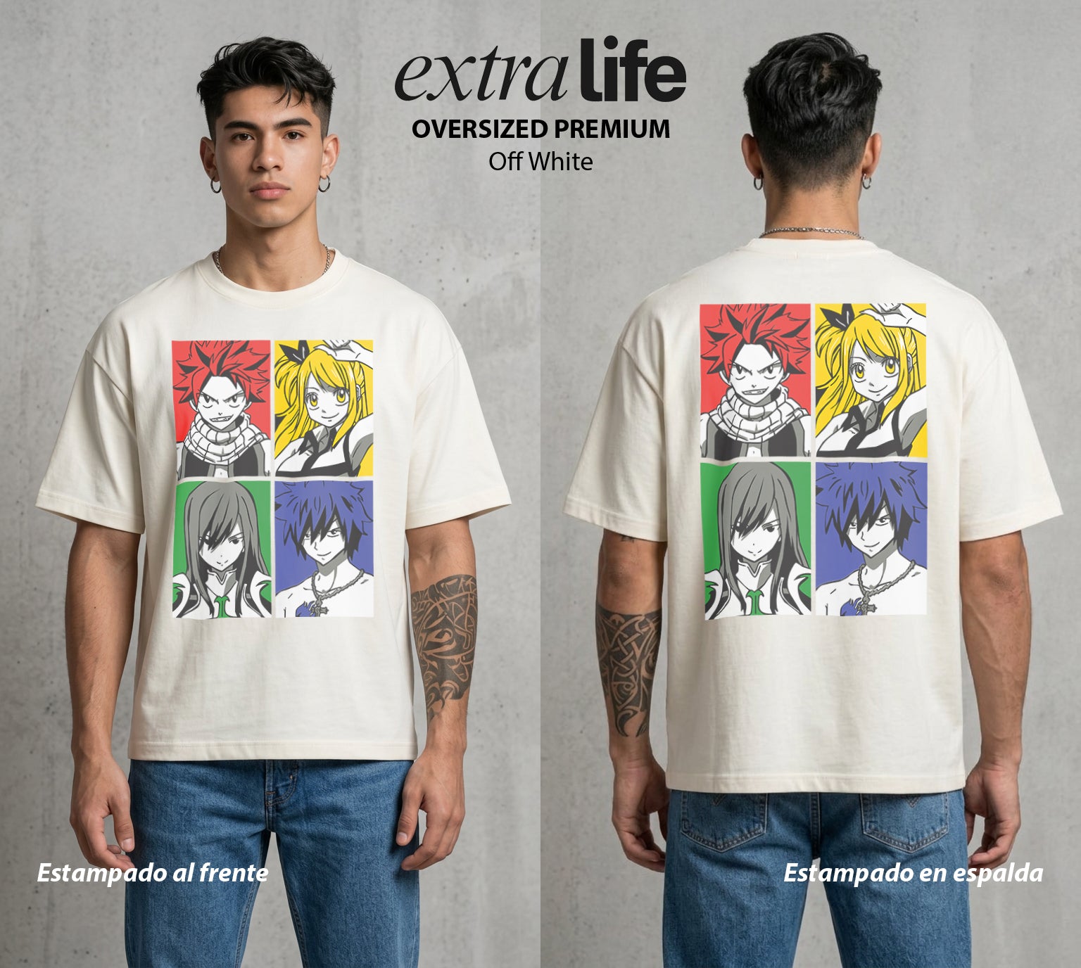 El Gremio de Magos | El Gremio Unido #01441 - Playera Oversized Premium | Off White - Foto en modelo