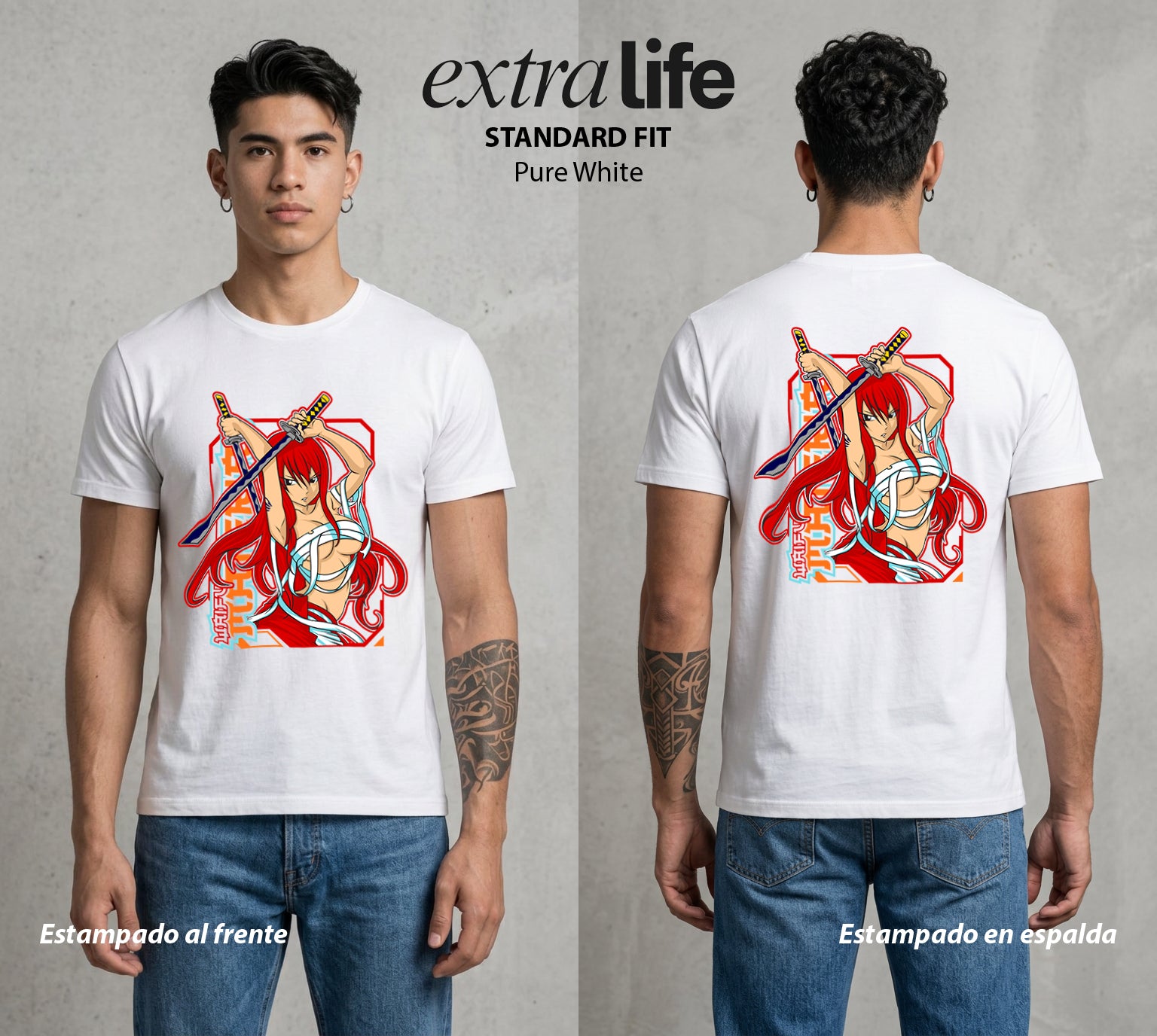 El Gremio de Magos | La Titania del Gremio #01442 - Playera Standard Fit | Pure White - Foto en modelo