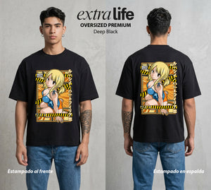 El Gremio de Magos | La Chica del Salon #01445 - Playera Oversized Premium | Deep Black - Foto en modelo