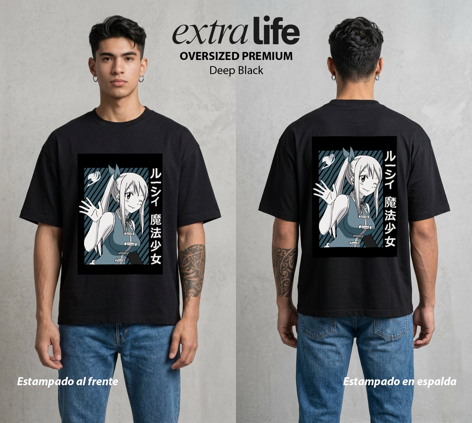 El Gremio de Magos | La Chica del Salon #01446 - Playera Oversized Premium | Deep Black - Foto en modelo
