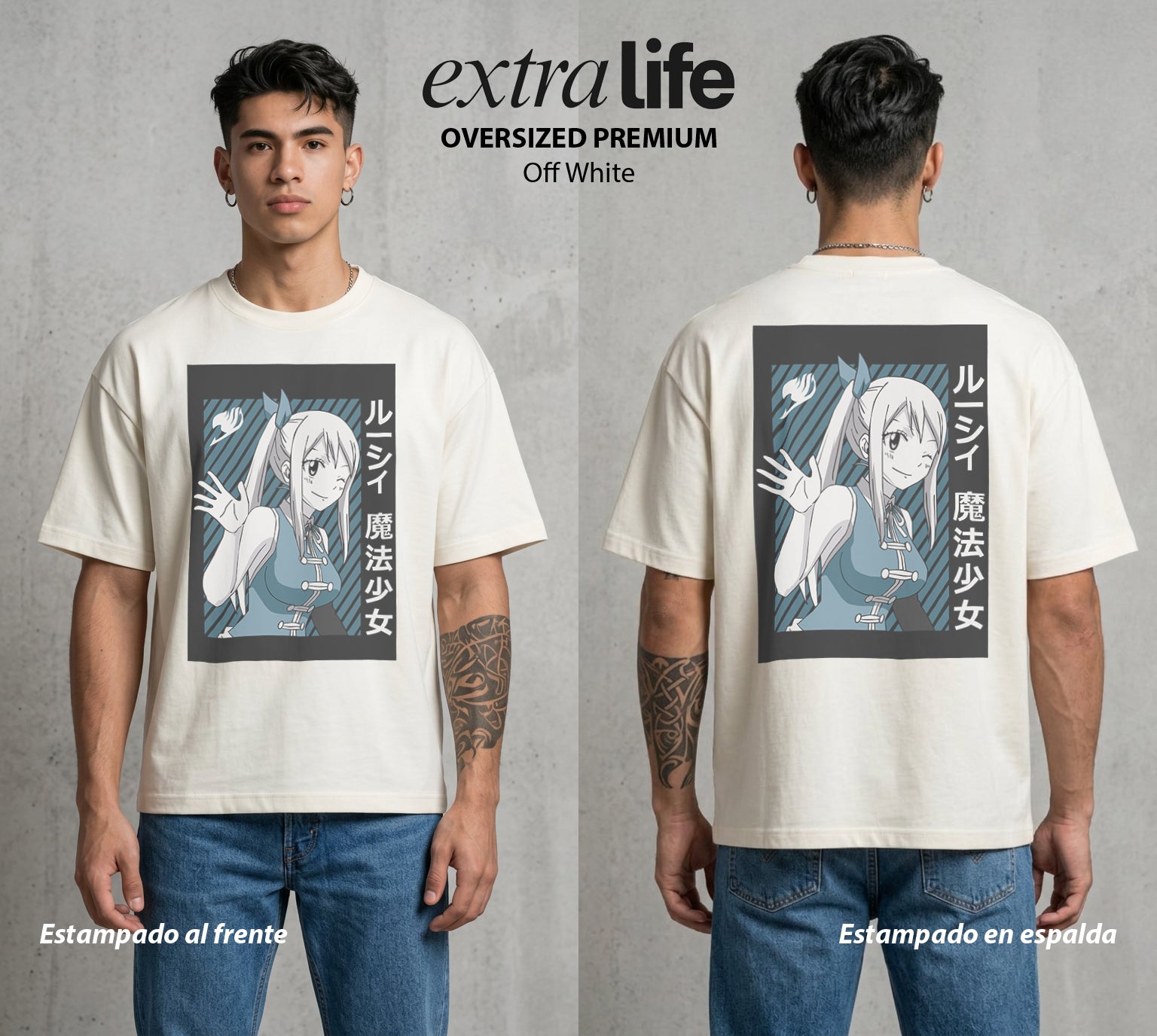 El Gremio de Magos | La Chica del Salon #01446 - Playera Oversized Premium | Off White - Foto en modelo