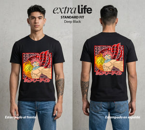 El Gremio de Magos | El Fuego del Gremio #01447 - Playera Standard Fit | Deep Black - Foto en modelo