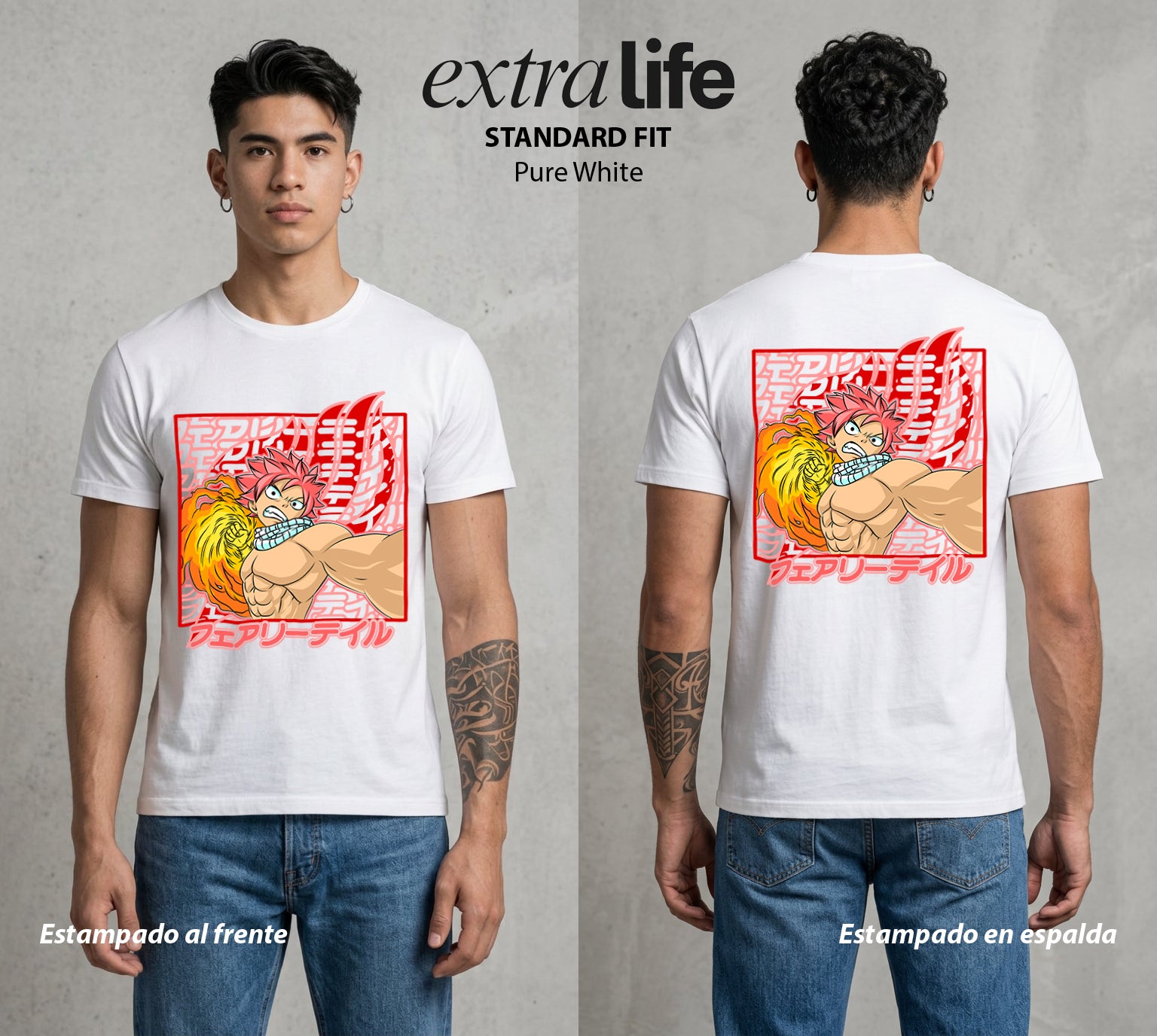 El Gremio de Magos | El Fuego del Gremio #01447 - Playera Standard Fit | Pure White - Foto en modelo