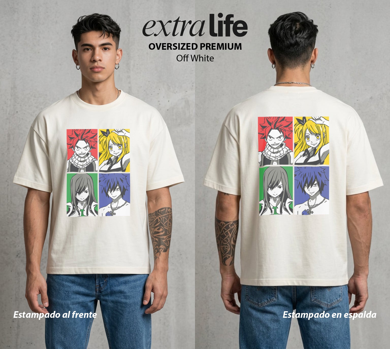 El Gremio de Magos | El Gremio del Bien #01448 - Playera Oversized Premium | Off White - Foto en modelo