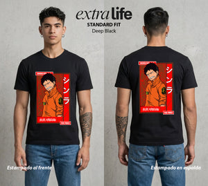 Los Bomberos del Infierno | El Pie del Diablo #01452 - Playera Standard Fit | Deep Black - Foto en modelo