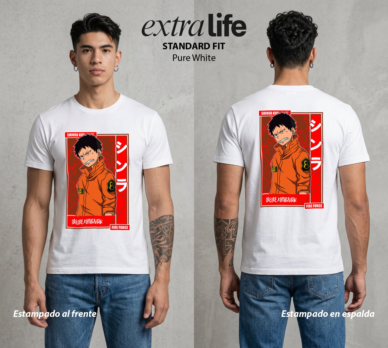 Los Bomberos del Infierno | El Pie del Diablo #01452 - Playera Standard Fit | Pure White - Foto en modelo