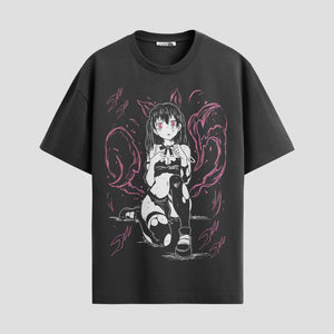 Playera urbana de anime y gaming ExtraLife MX, corte Standard Fit unisex ligero y transpirable en color Deep Black y Pure White, ropa de uso diario para gym y casual.