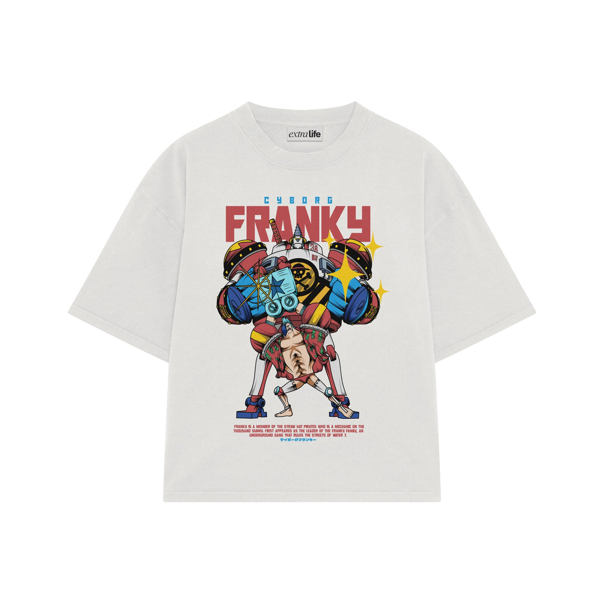 Playera streetwear premium de anime y gaming ExtraLife MX, corte oversized drop shoulder ligero y fresco en color Deep Black y Off-White, moda urbana mexicana de culto.