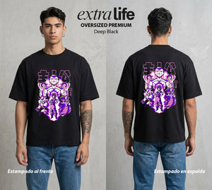 El Poder de las Esferas | El Tirano del Cosmos #01459 - Playera Oversized Premium | Deep Black - Foto en modelo