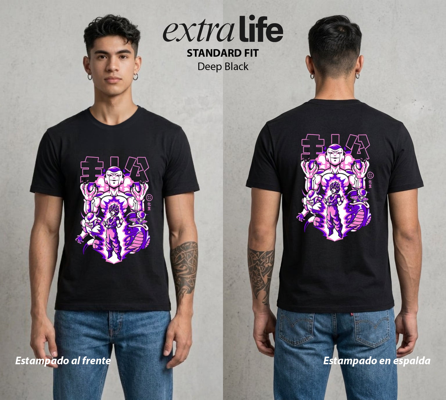 El Poder de las Esferas | El Tirano del Cosmos #01459 - Playera Standard Fit | Deep Black - Foto en modelo