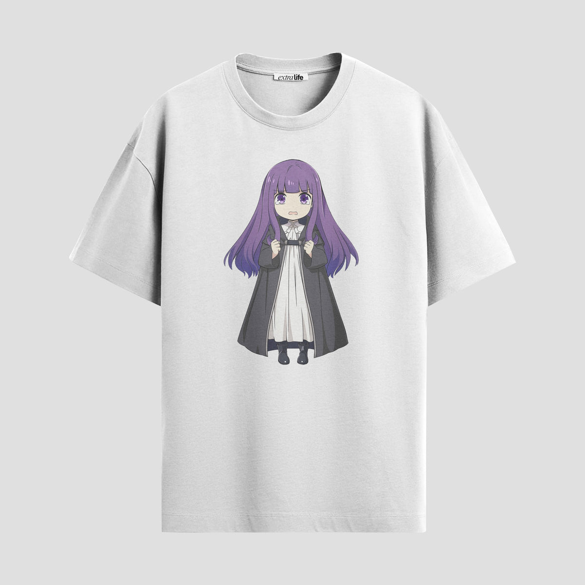 Playera urbana de anime y gaming ExtraLife MX, corte Classic Premium unisex ligero y transpirable en color Deep Black y Pure White, ropa de uso diario para gym y casual.