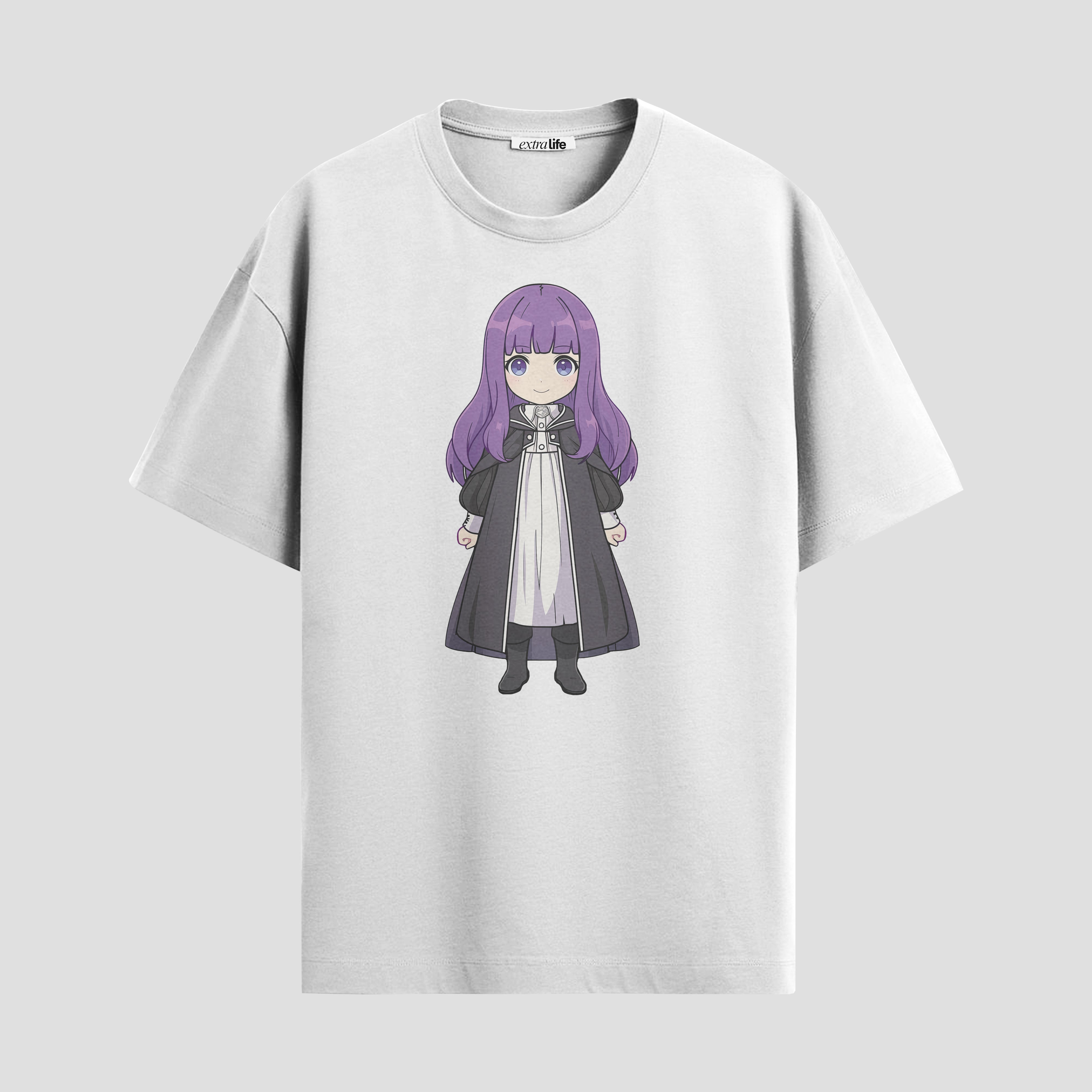 Playera urbana de anime y gaming ExtraLife MX, corte Standard Fit unisex ligero y transpirable en color Deep Black y Pure White, ropa de uso diario para gym y casual.