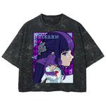 Playera streetwear premium de anime y gaming ExtraLife MX, corte boxy deluxe mineral wash heavyweight en color Acid Wash, moda urbana mexicana de culto.