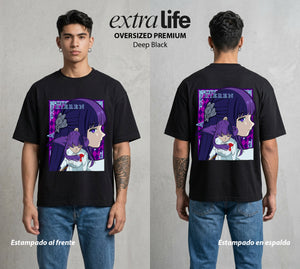 El Viaje sin Fin | La Elfa del Largo Viaje #01463 - Playera Oversized Premium | Deep Black - Foto en modelo