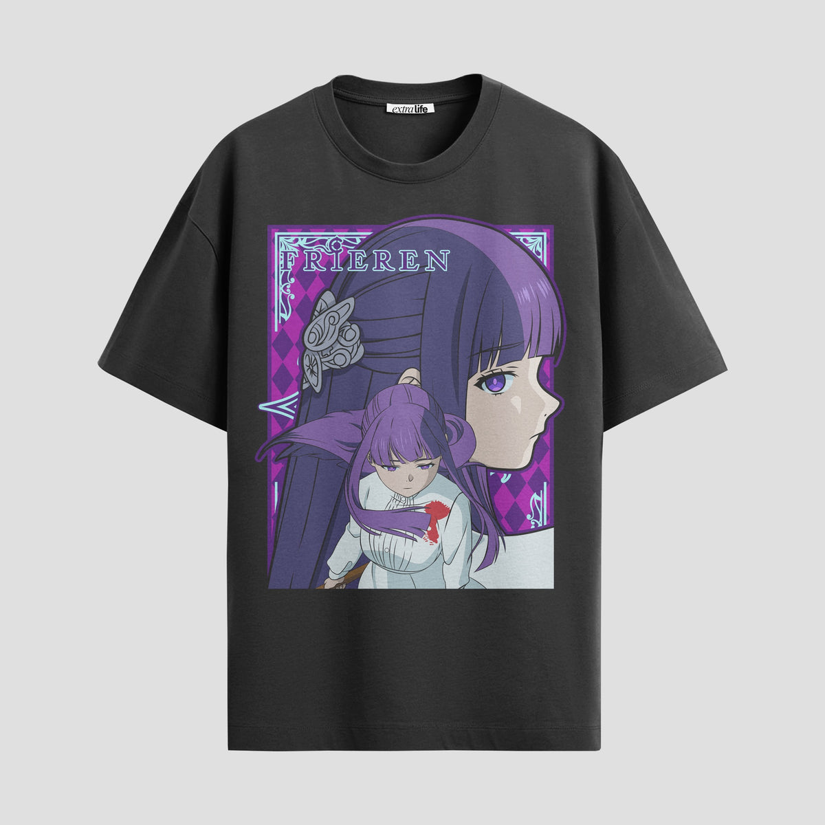 Playera urbana de anime y gaming ExtraLife MX, corte Classic Premium unisex ligero y transpirable en color Deep Black y Pure White, ropa de uso diario para gym y casual.