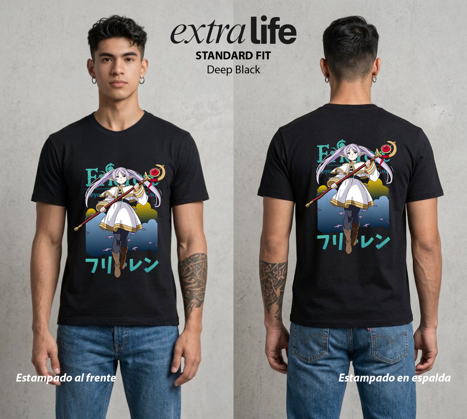 El Viaje sin Fin | La Elfa del Largo Viaje #01464 - Playera Standard Fit | Deep Black - Foto en modelo