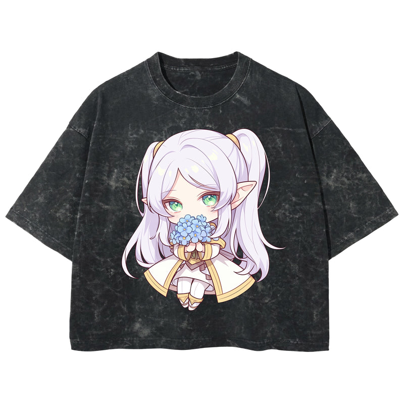 Playera streetwear premium de anime y gaming ExtraLife MX, corte boxy deluxe mineral wash heavyweight en color Acid Wash, moda urbana mexicana de culto.