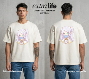 El Viaje sin Fin | Mil Anos de Memoria Chibi #01467 - Playera Oversized Premium | Off White - Foto en modelo