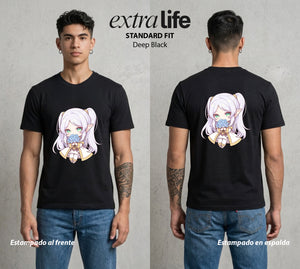El Viaje sin Fin | Mil Anos de Memoria Chibi #01467 - Playera Standard Fit | Deep Black - Foto en modelo