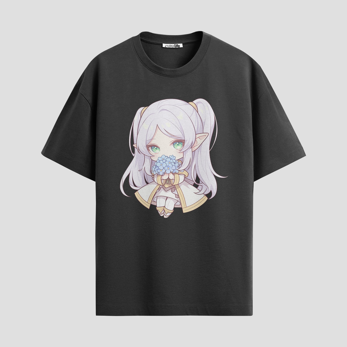 Playera urbana de anime y gaming ExtraLife MX, corte Classic Premium unisex ligero y transpirable en color Deep Black y Pure White, ropa de uso diario para gym y casual.