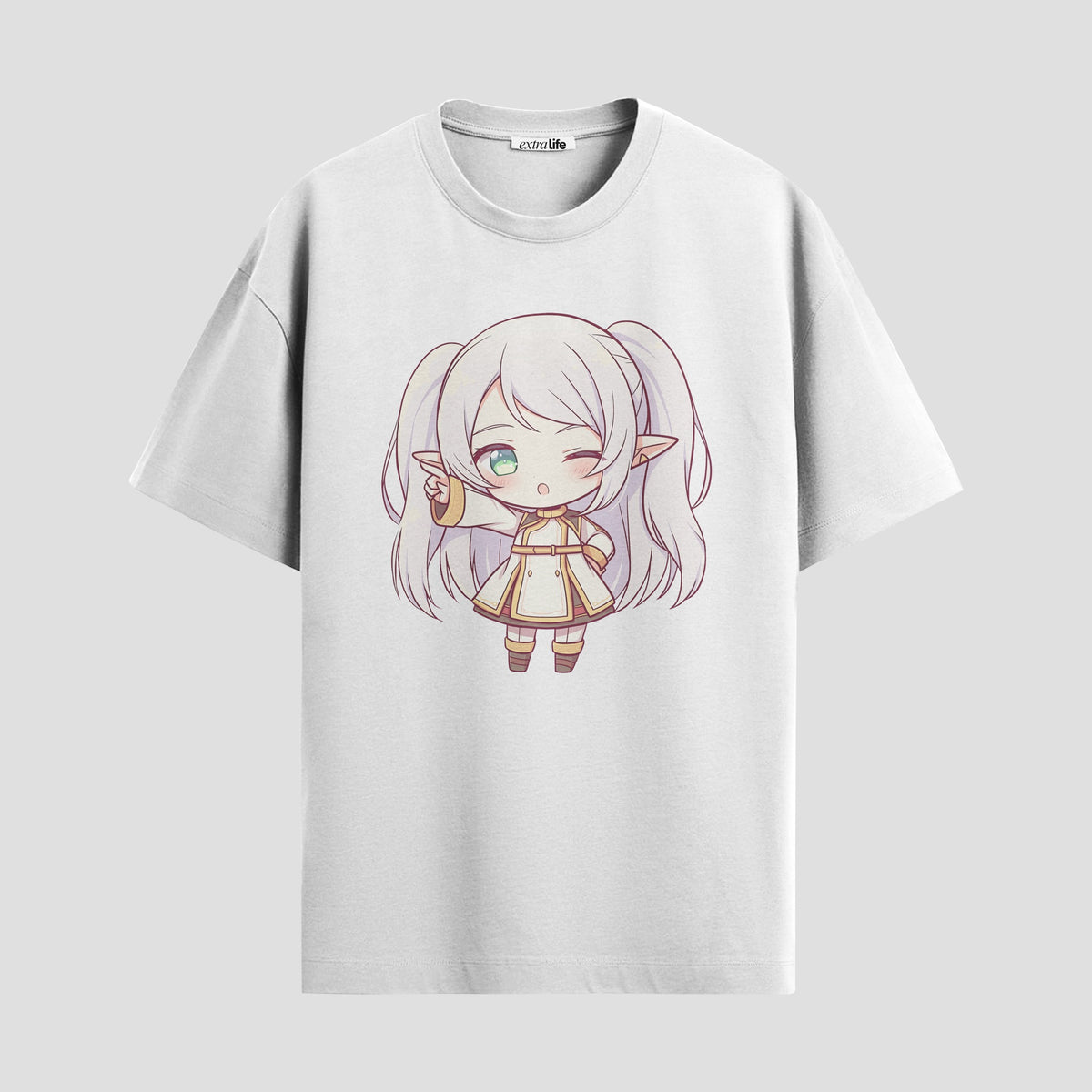 Playera urbana de anime y gaming ExtraLife MX, corte Classic Premium unisex ligero y transpirable en color Deep Black y Pure White, ropa de uso diario para gym y casual.