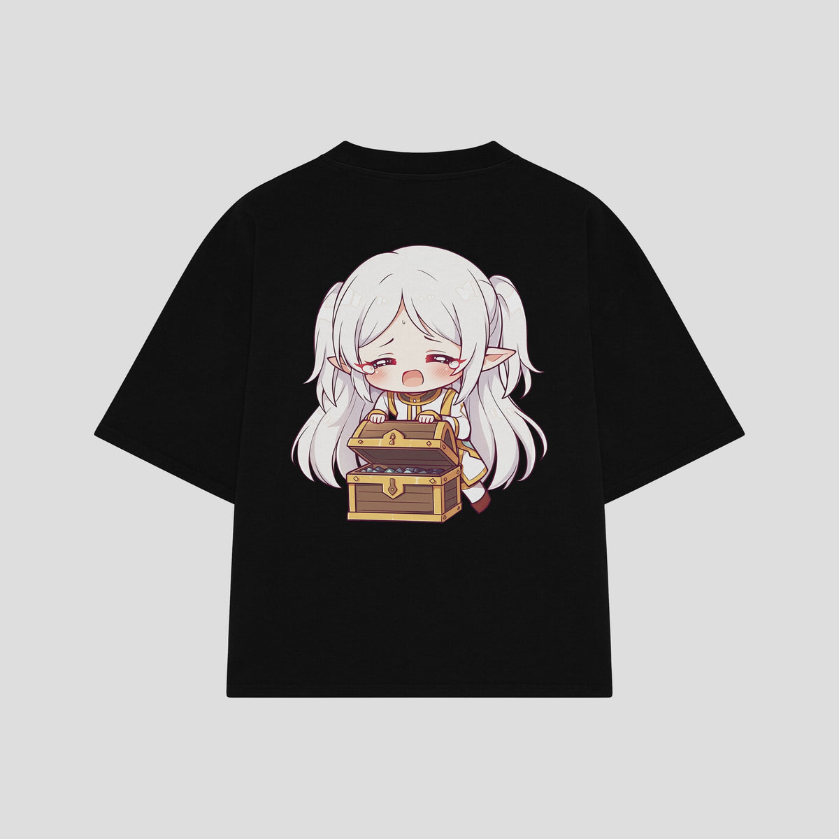 Playera streetwear premium de anime y gaming ExtraLife MX, corte oversized drop shoulder ligero y fresco en color Deep Black y Off-White, moda urbana mexicana de culto.
