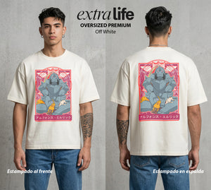El Precio de la Alquimia | El Alma en la Armadura #01474 - Playera Oversized Premium | Off White - Foto en modelo