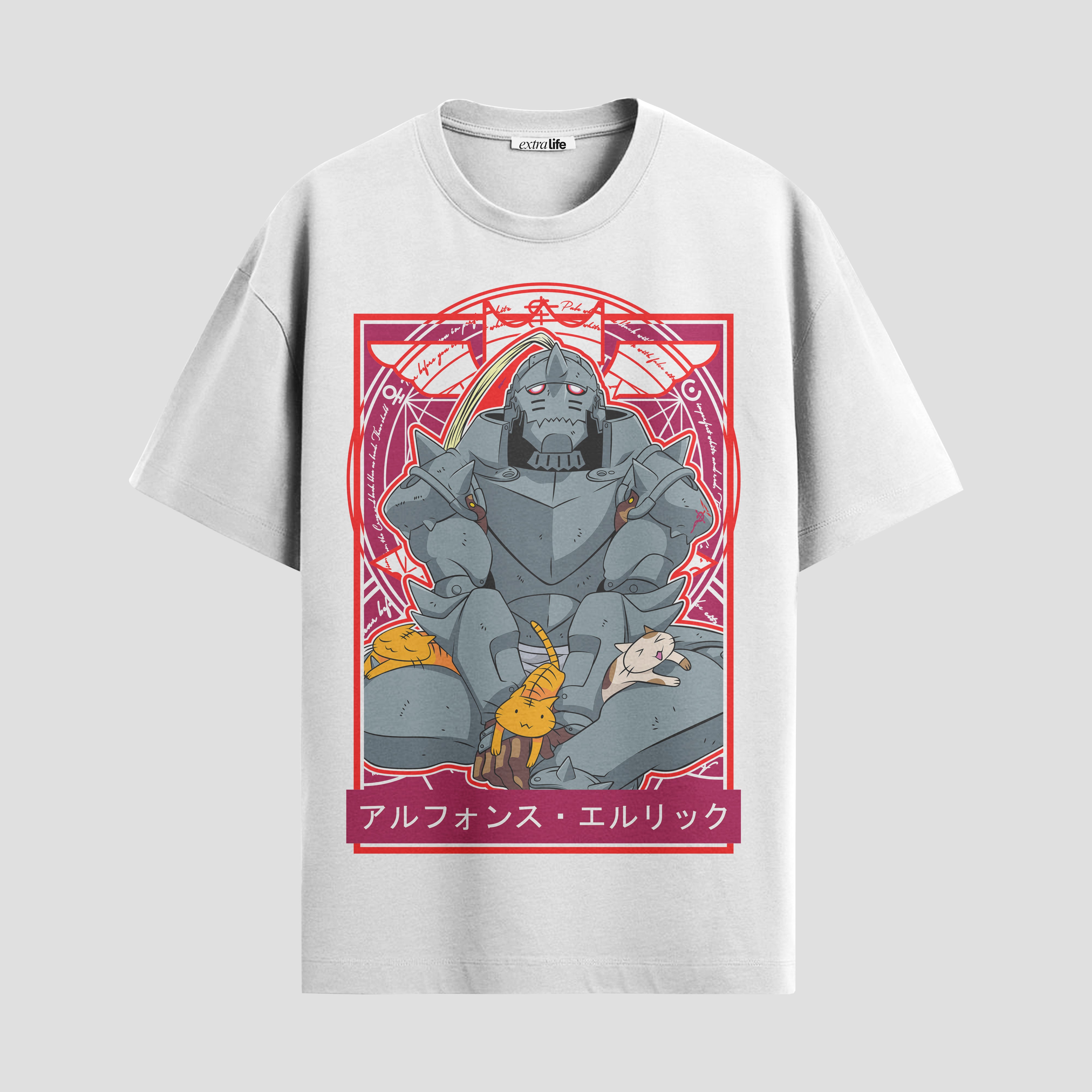 Playera urbana de anime y gaming ExtraLife MX, corte Standard Fit unisex ligero y transpirable en color Deep Black y Pure White, ropa de uso diario para gym y casual.