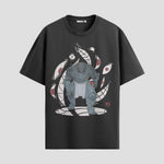 Playera urbana de anime y gaming ExtraLife MX, corte Standard Fit unisex ligero y transpirable en color Deep Black y Pure White, ropa de uso diario para gym y casual.