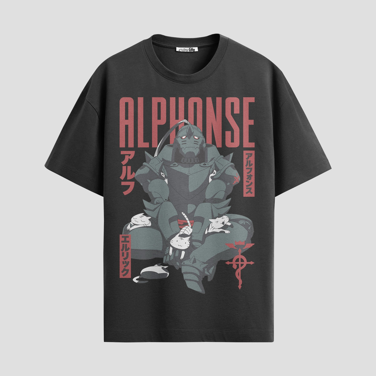 Playera urbana de anime y gaming ExtraLife MX, corte Classic Premium unisex ligero y transpirable en color Deep Black y Pure White, ropa de uso diario para gym y casual.