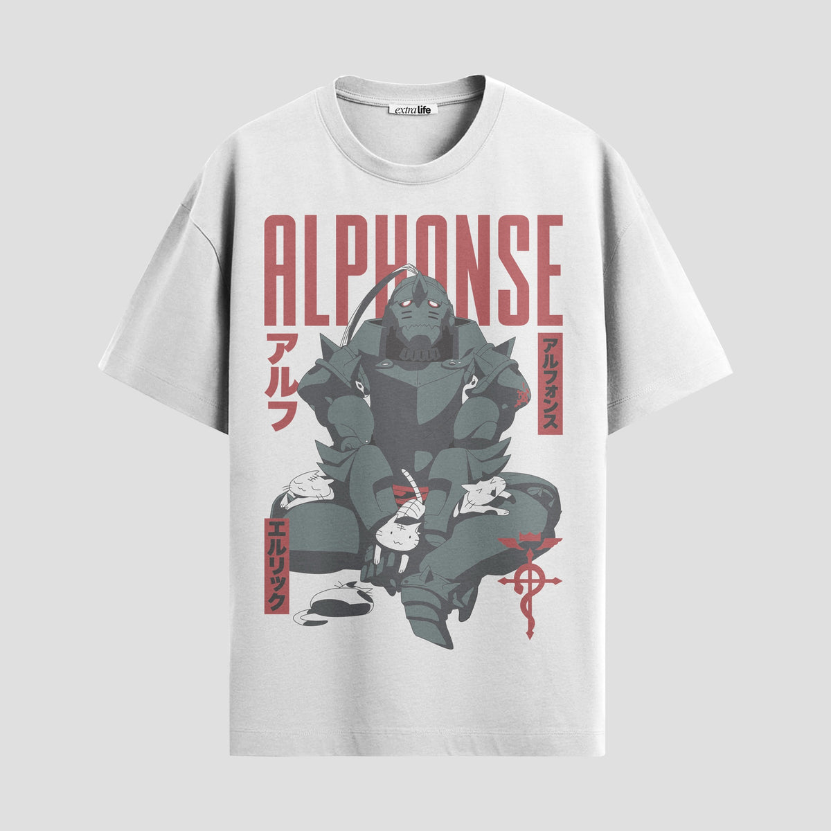 Playera urbana de anime y gaming ExtraLife MX, corte Classic Premium unisex ligero y transpirable en color Deep Black y Pure White, ropa de uso diario para gym y casual.