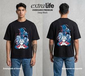 El Precio de la Alquimia | Los Alquimistas del Bien #01477 - Playera Oversized Premium | Deep Black - Foto en modelo