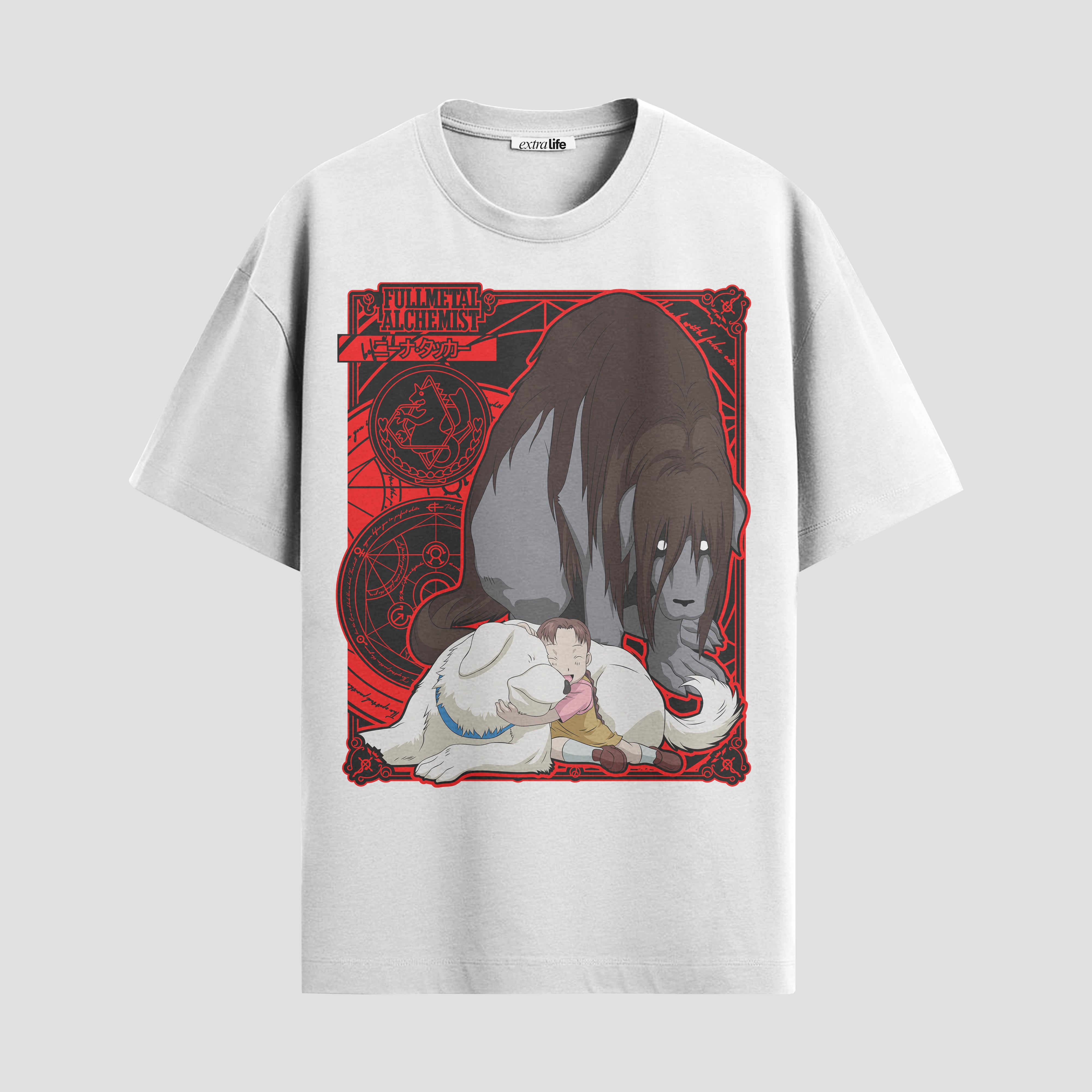 Playera urbana de anime y gaming ExtraLife MX, corte Standard Fit unisex ligero y transpirable en color Deep Black y Pure White, ropa de uso diario para gym y casual.