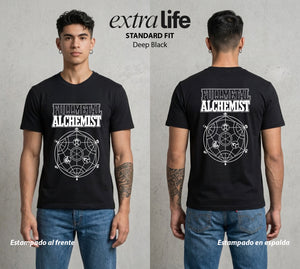 El Precio de la Alquimia | El Ouroboros #01488 - Playera Standard Fit | Deep Black - Foto en modelo