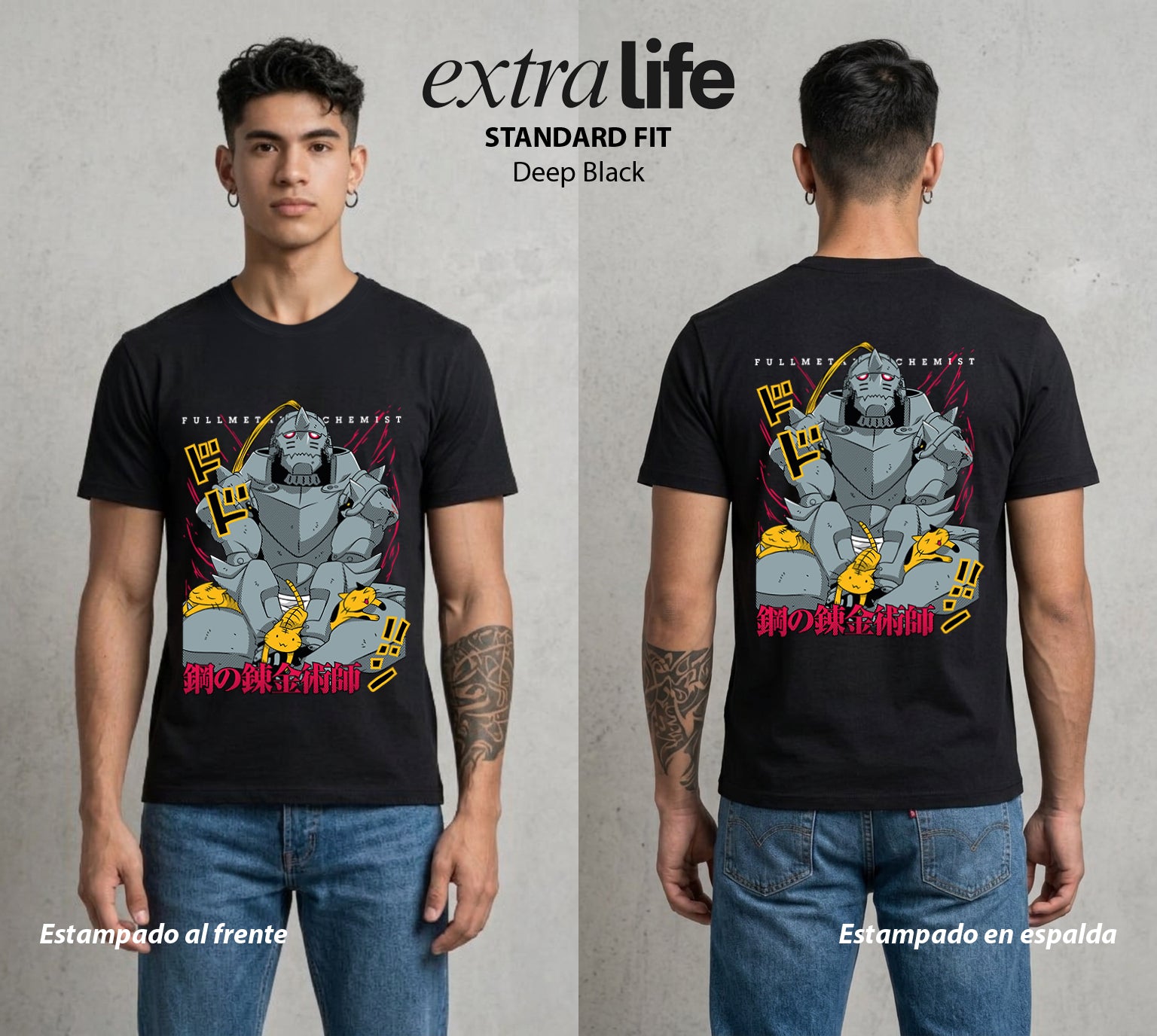 El Precio de la Alquimia | El Alma en la Armadura #01491 - Playera Standard Fit | Deep Black - Foto en modelo