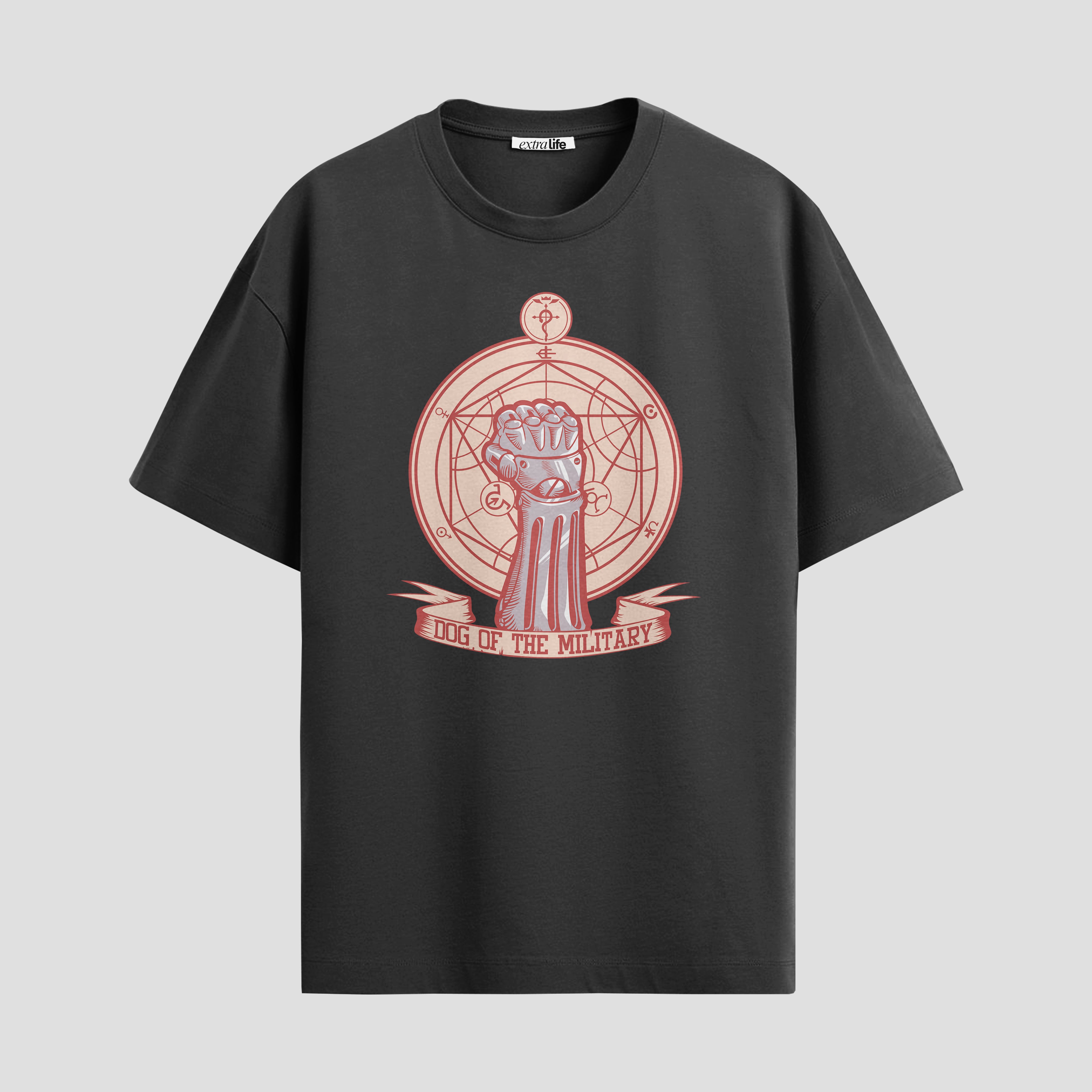 Playera urbana de anime y gaming ExtraLife MX, corte Standard Fit unisex ligero y transpirable en color Deep Black y Pure White, ropa de uso diario para gym y casual.