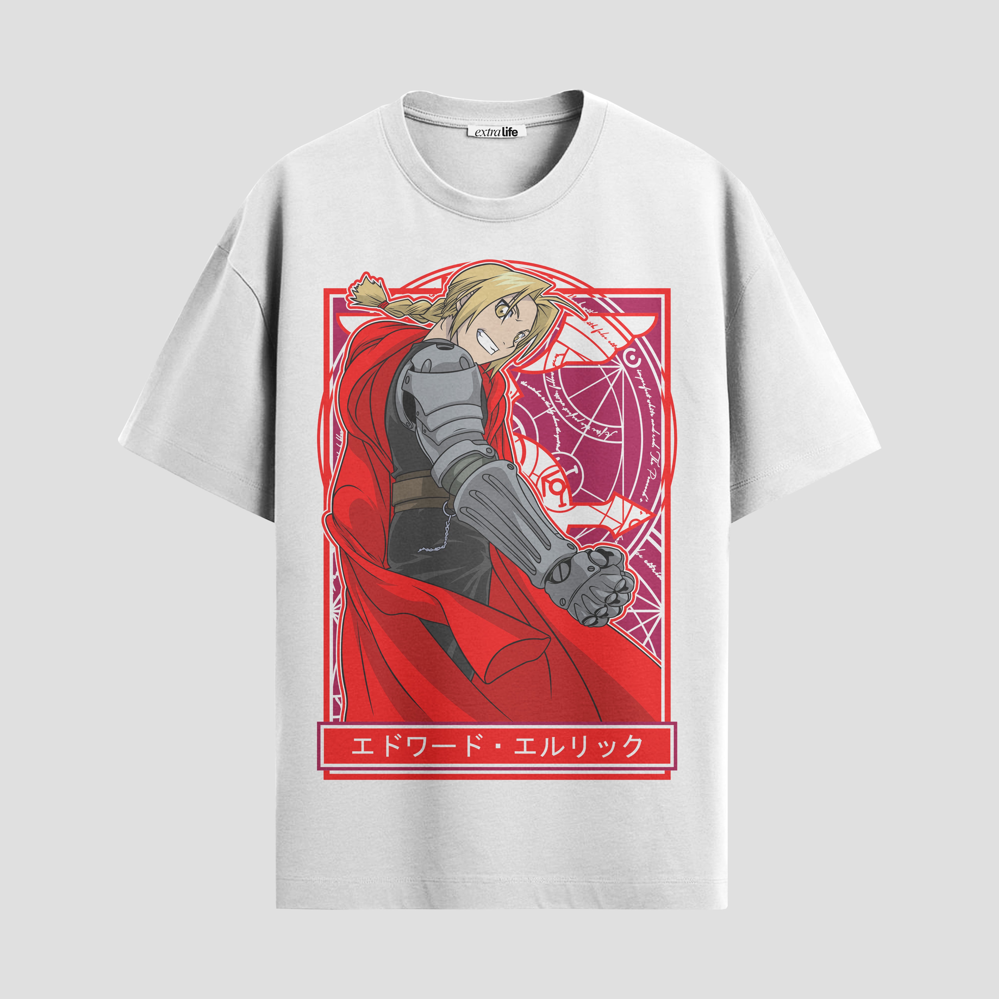 Playera urbana de anime y gaming ExtraLife MX, corte Standard Fit unisex ligero y transpirable en color Deep Black y Pure White, ropa de uso diario para gym y casual.