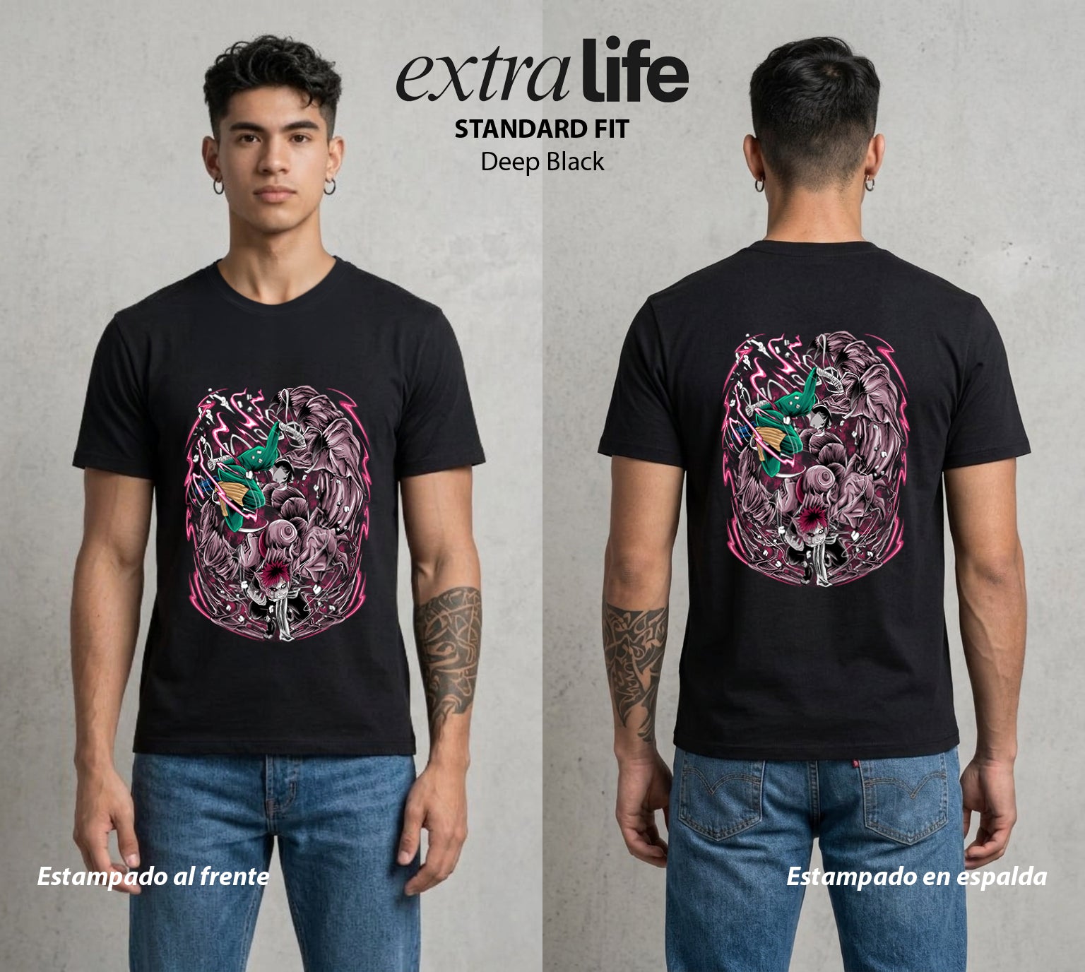 La Aldea Oculta | El Monstruo de la Arena #01499 - Playera Standard Fit | Deep Black - Foto en modelo