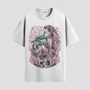 Playera urbana de anime y gaming ExtraLife MX, corte Standard Fit unisex ligero y transpirable en color Deep Black y Pure White, ropa de uso diario para gym y casual.