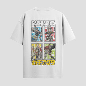 Playera urbana de anime y gaming ExtraLife MX, corte Standard Fit unisex ligero y transpirable en color Deep Black y Pure White, ropa de uso diario para gym y casual.