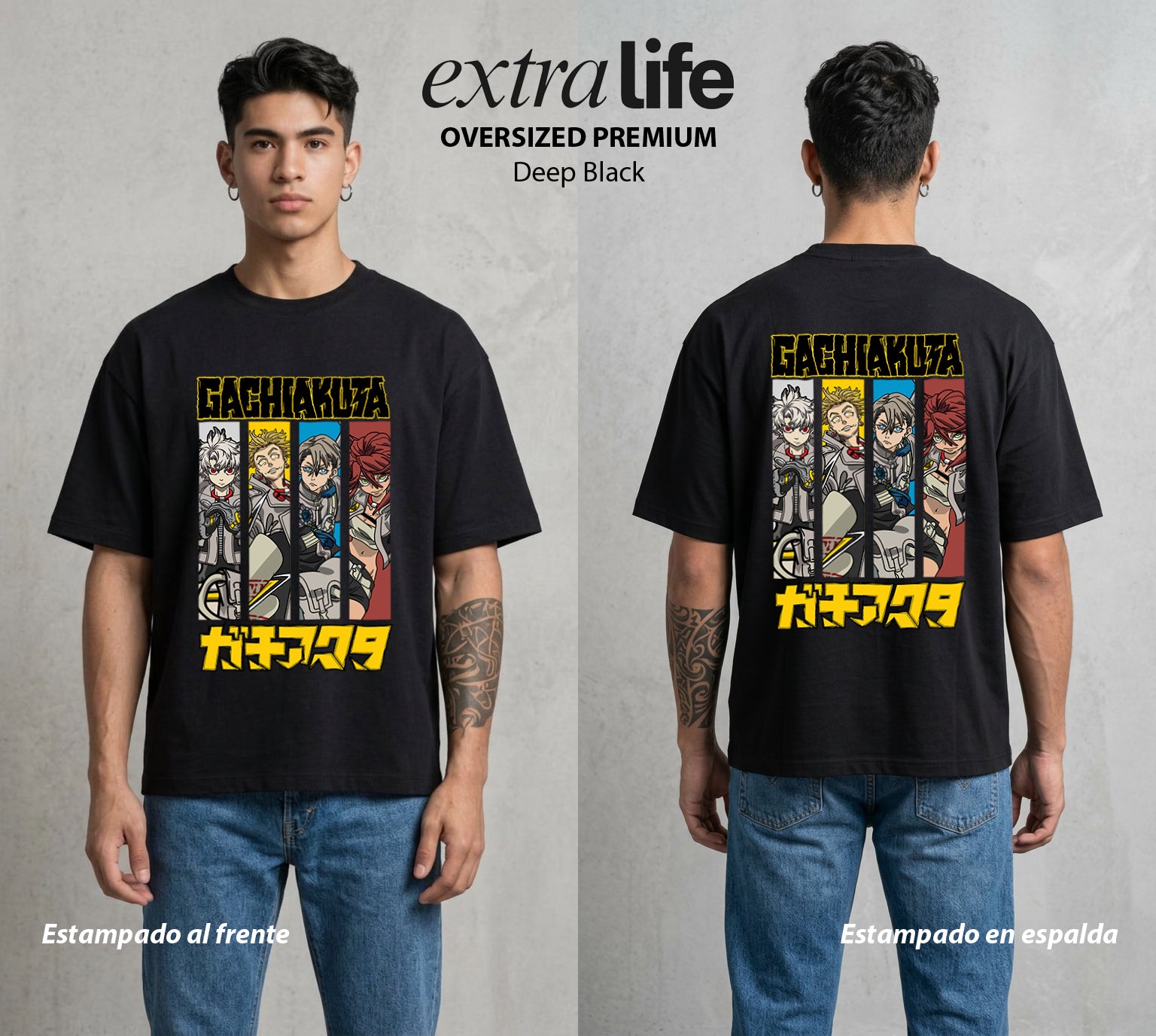 Arte del Desecho | El Equipo del Desecho #01501 - Playera Oversized Premium | Deep Black - Foto en modelo