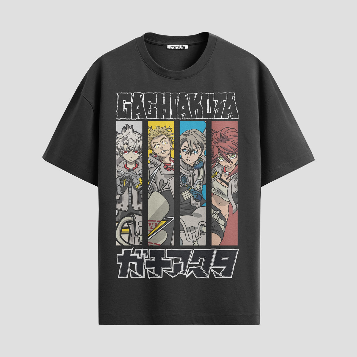 Playera urbana de anime y gaming ExtraLife MX, corte Classic Premium unisex ligero y transpirable en color Deep Black y Pure White, ropa de uso diario para gym y casual.