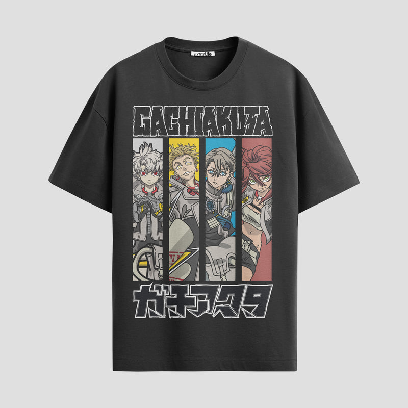 Playera urbana de anime y gaming ExtraLife MX, corte Standard Fit unisex ligero y transpirable en color Deep Black y Pure White, ropa de uso diario para gym y casual.