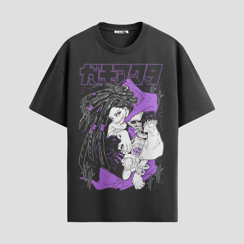 Playera urbana de anime y gaming ExtraLife MX, corte Standard Fit unisex ligero y transpirable en color Deep Black y Pure White, ropa de uso diario para gym y casual.