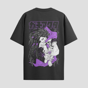 Playera urbana de anime y gaming ExtraLife MX, corte Standard Fit unisex ligero y transpirable en color Deep Black y Pure White, ropa de uso diario para gym y casual.