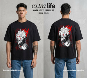 Arte del Desecho | El Artista del Vertedero #01506 - Playera Oversized Premium | Deep Black - Foto en modelo